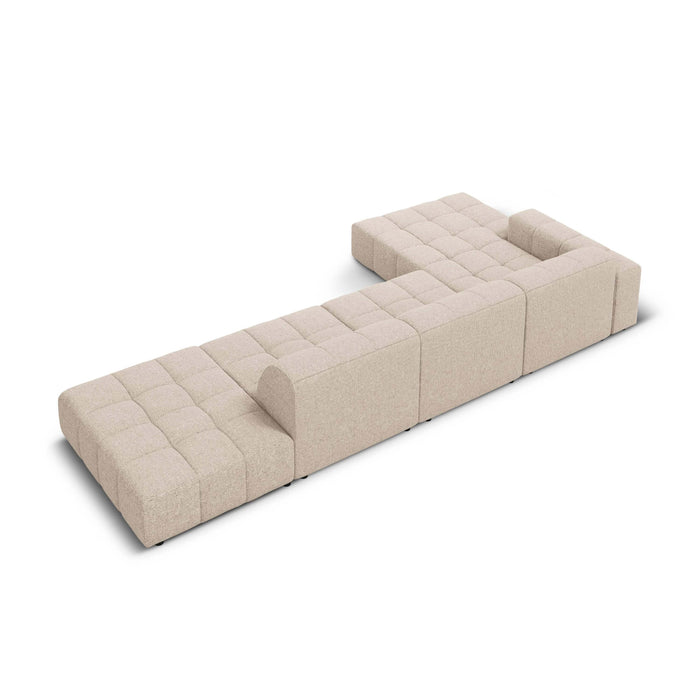 Cosmopolitan Design Chicago Hoekbank met Chaise Longue Links - Rechts Open - Chenille - Lichtbeige