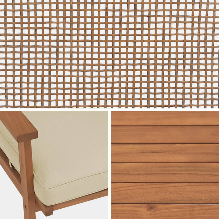 sweeek - Houten en rieten tuinmeubelen voor 4 personen