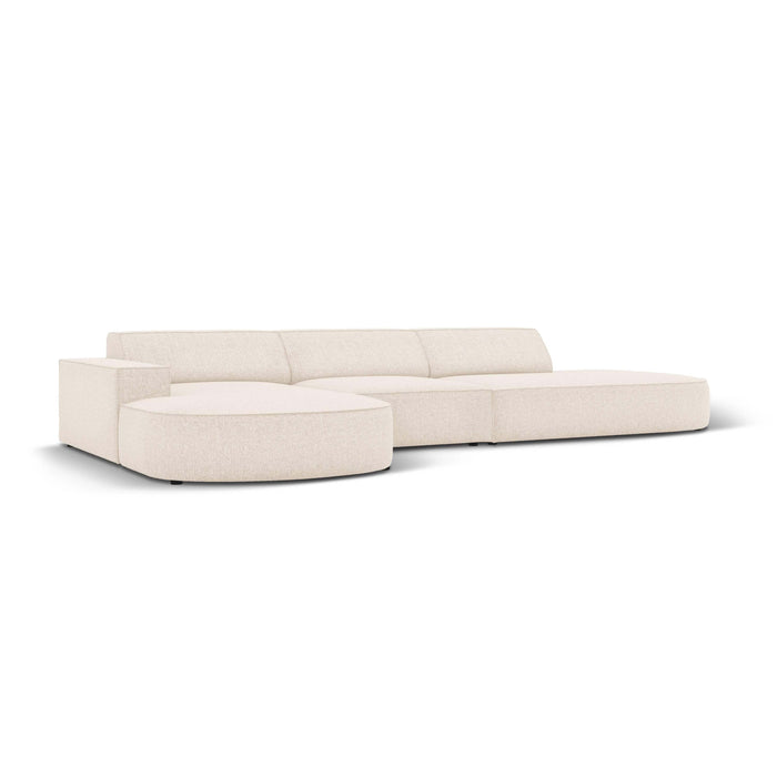 Micadoni Jodie Hoekbank Links Afgerond - Rechts Open 5-zits - Chenille - Crème