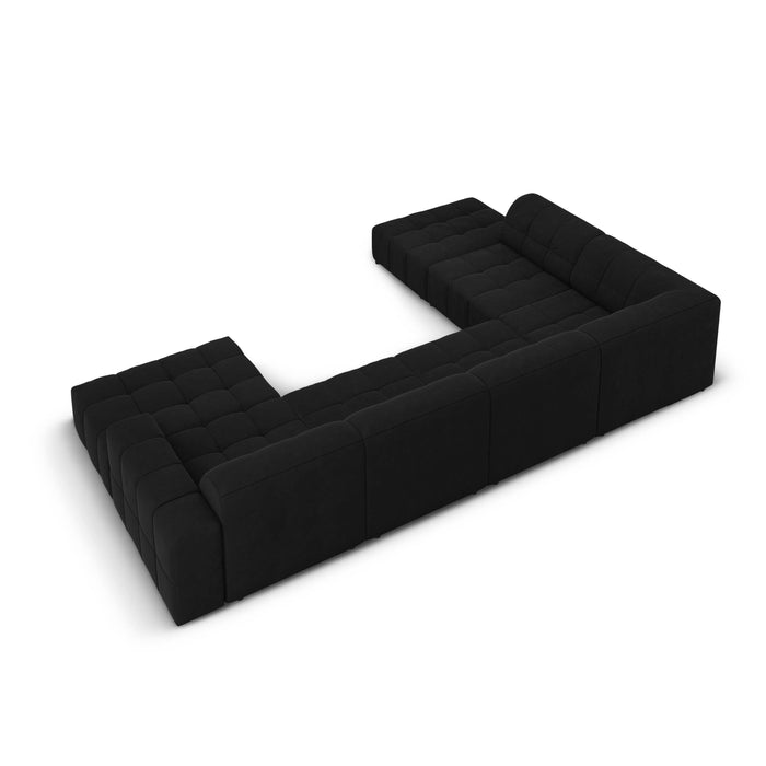 Cosmopolitan Design Chicago U-bank - Hoek Links - Velvet - Zwart