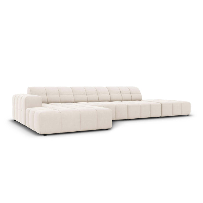 Cosmopolitan Design Chicago Hoekbank met Chaise Longue Links - Rechts Open - Velvet - Crème