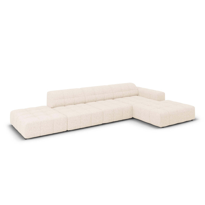 Cosmopolitan Design Chicago Hoekbank met Chaise Longue Rechts - Links Open - Chenille - Crème