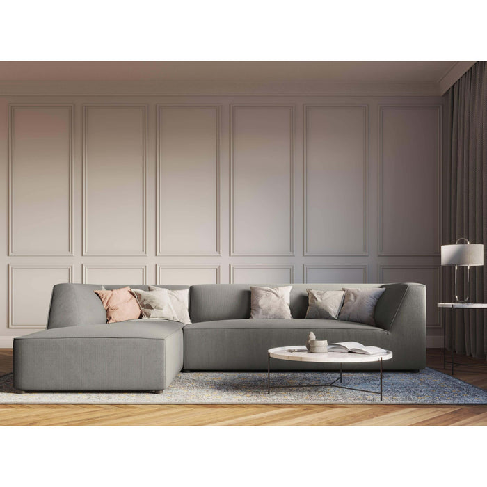 Windsor & Co Sao Hoekbank met Chaise Longue Links - 4-zits - Ribstof - Lichtgrijs