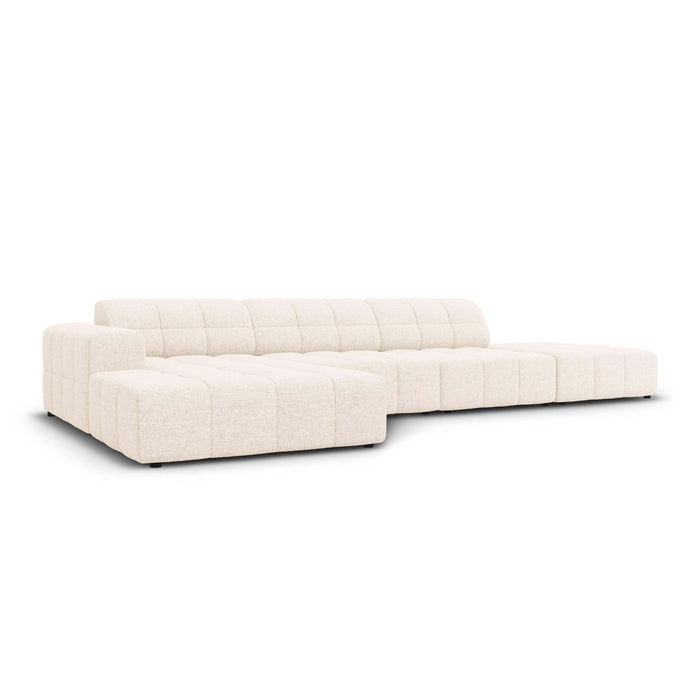Cosmopolitan Design Chicago Hoekbank met Chaise Longue Links - Rechts Open - Chenille - Crème