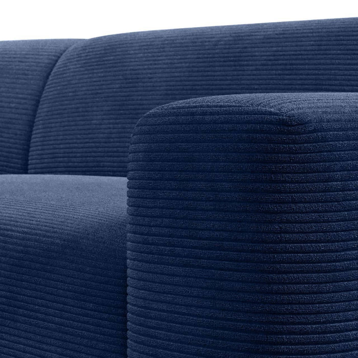 NADUVI Collection Nina Big Hoekbank Rechts - Ribstof - Donkerblauw