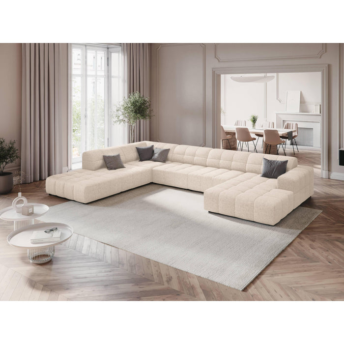 Cosmopolitan Design Chicago U-bank - Hoek Links - Chenille - Crème