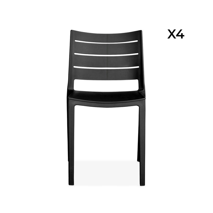 sweeek - Plastic tuinstoelen, stapelbaar (set van 4)