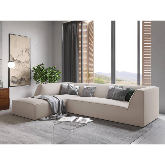 Windsor & Co Sao Hoekbank met Chaise Longue Links - 4-zits - Velvet - Beige