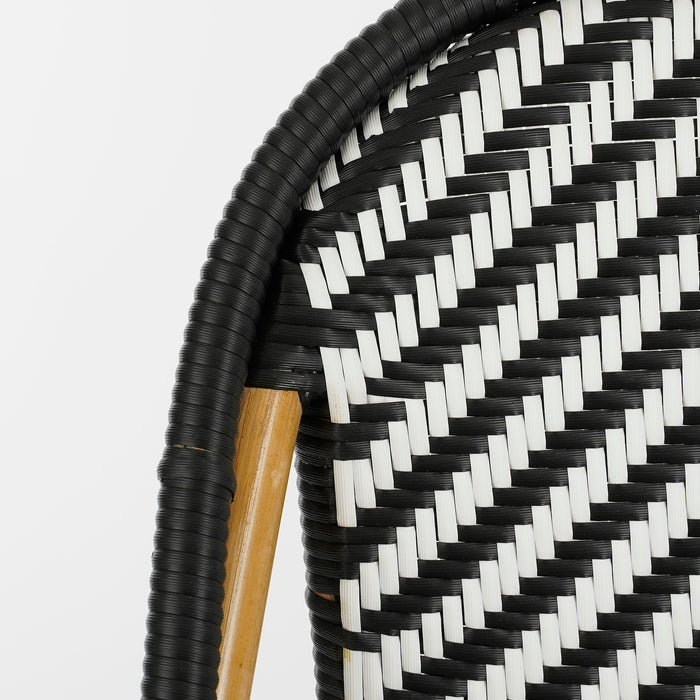 Mica Decorations Mandox Bank - L98 x B60 x H93 cm - Rotan - Zwart, Wit