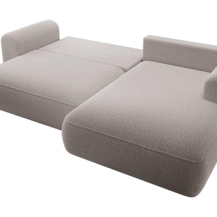 NADUVI Collection Philipa Hoekbank Rechts met Slaapfunctie - Bouclé - Taupe