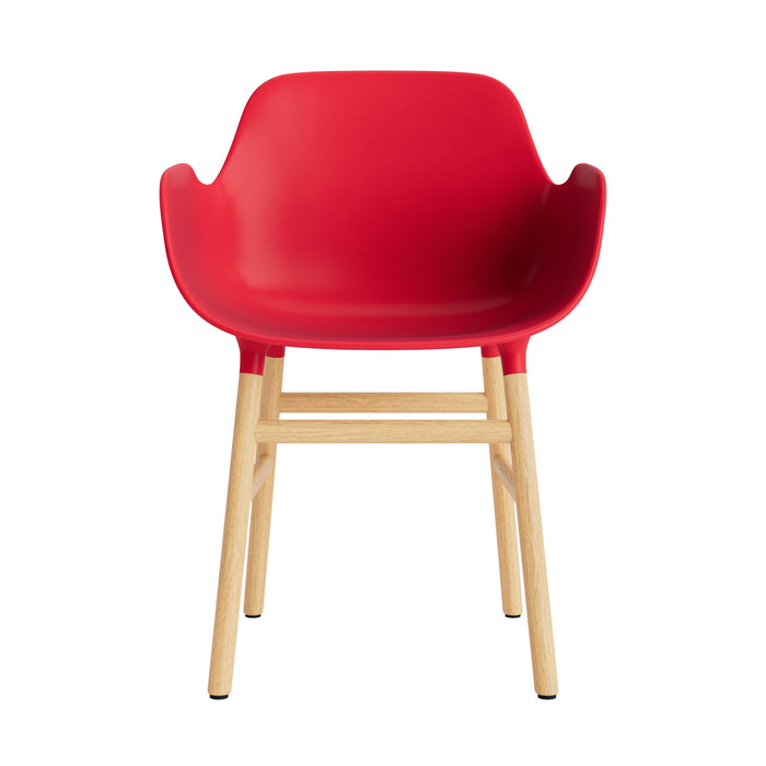 Normann Copenhagen Form Stoel met Armleuning - Eiken - Bright Red