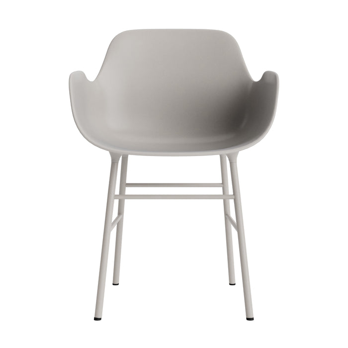 Normann Copenhagen Form Stoel met Armleuning - Staal - Warm Grijs