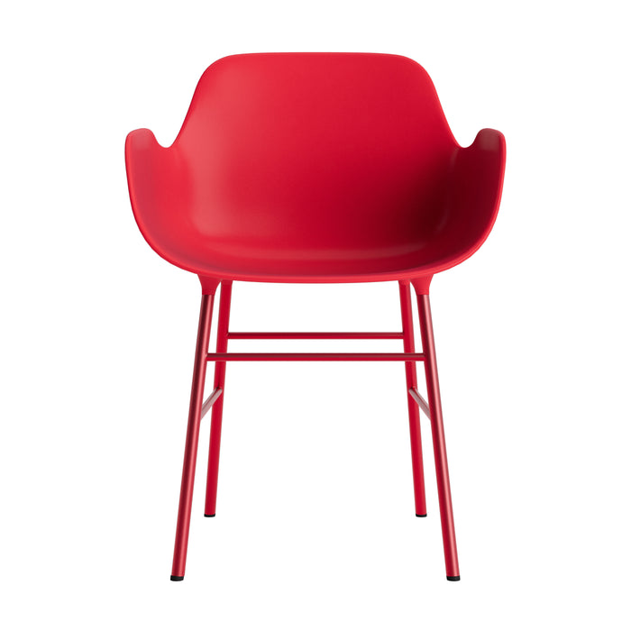 Normann Copenhagen Form Stoel met Armleuning - Staal - Bright Red