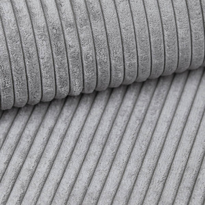 NADUVI Collection Galine Hoekbank met Chaise Longue Rechts met Slaapfunctie - Ribstof - Lichtgrijs