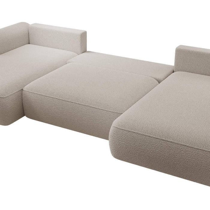 NADUVI Collection Philipa U-bank Rechts met Slaapfunctie - Bouclé - Taupe