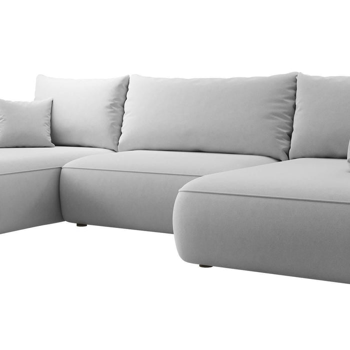 NADUVI Collection Philipa U-bank Rechts met Slaapfunctie - Velvet - Grijs