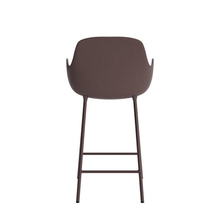 Normann Copenhagen Form Barkruk High 75 cm met Armleuning - Staal - Bruin