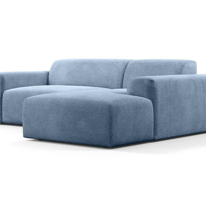 NADUVI Collection Nina Hoekbank Rechts - Ribstof - Lichtblauw