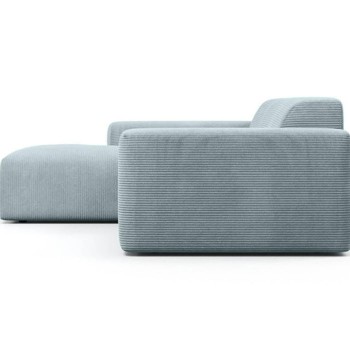 NADUVI Collection Nina Hoekbank Links - Ribstof - Grijsblauw