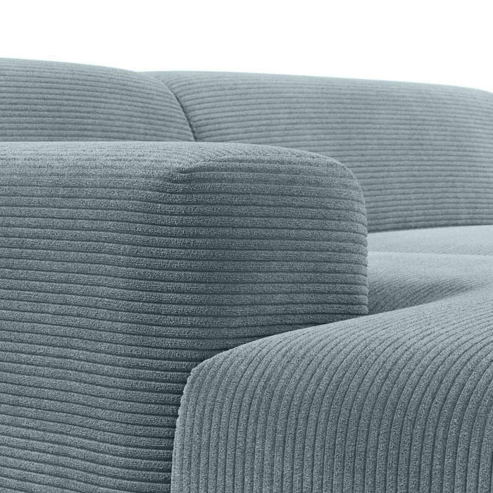 NADUVI Collection Nina Hoekbank Links - Ribstof - Grijsblauw