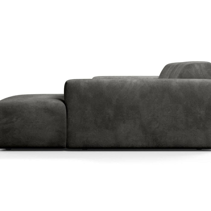 NADUVI Collection Nina Hoekbank Rechts - Velvet - Donkergrijs