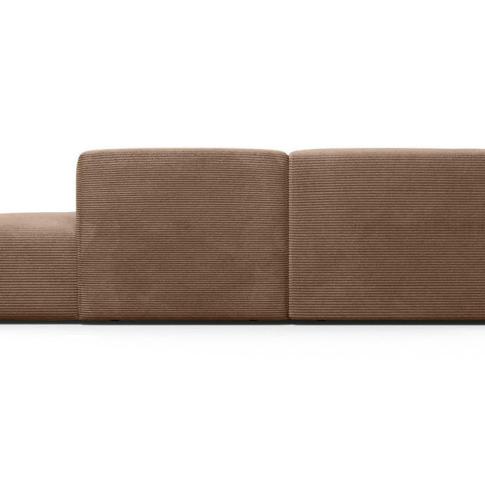 NADUVI Collection Nina Big Hoekbank Rechts - Ribstof - Hazelnootbruin