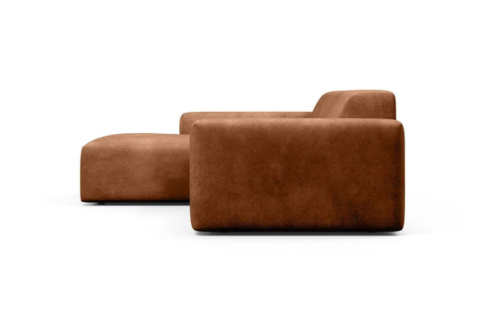 NADUVI Collection Nina Hoekbank Links - Velvet - Karamel bruin