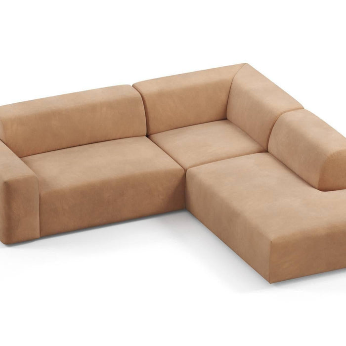 NADUVI Collection Nina Big Hoekbank Rechts - Velvet - Camel bruin