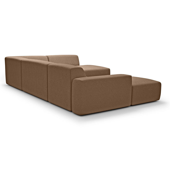 NADUVI Collection Nina U-bank Rechts - Ribstof - Hazelnootbruin