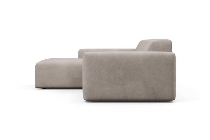 NADUVI Collection Nina Hoekbank Links - Velvet - Taupe