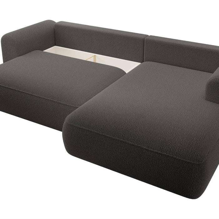 NADUVI Collection Philipa Hoekbank Rechts met Slaapfunctie - Bouclé - Antraciet