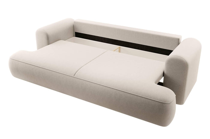 NADUVI Collection Philipa 3-zitsbank met Slaapfunctie - Velvet - Crème