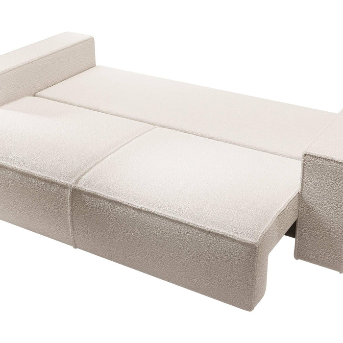 NADUVI Collection Galine 3-zitsbank met Slaapfunctie - Bouclé - Crème