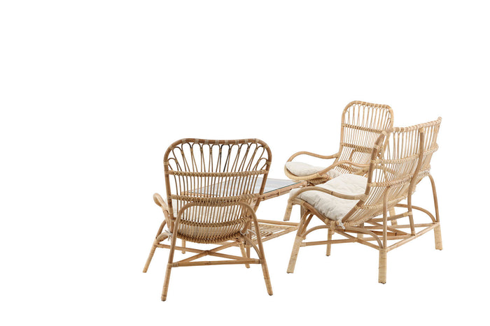 Rebellenclub Merit Loungeset - Naturel Rattan