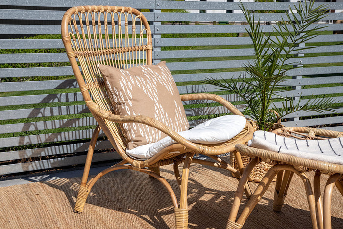 Rebellenclub Merit Tuin Loungestoel - Naturel Rattan