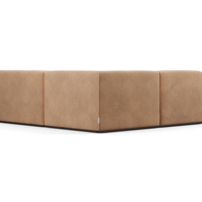 NADUVI Collection Nina Big Hoekbank Links - Velvet - Camel bruin