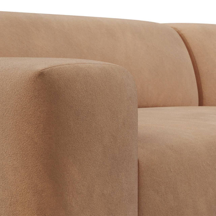 NADUVI Collection Nina Big Hoekbank Links - Velvet - Camel bruin