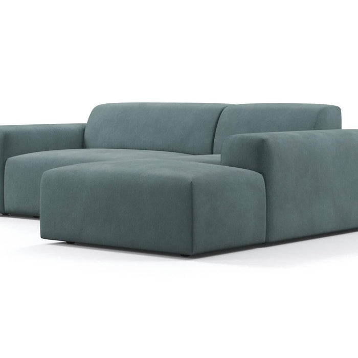 NADUVI Collection Nina Hoekbank Rechts - Velvet - Petrolblauw