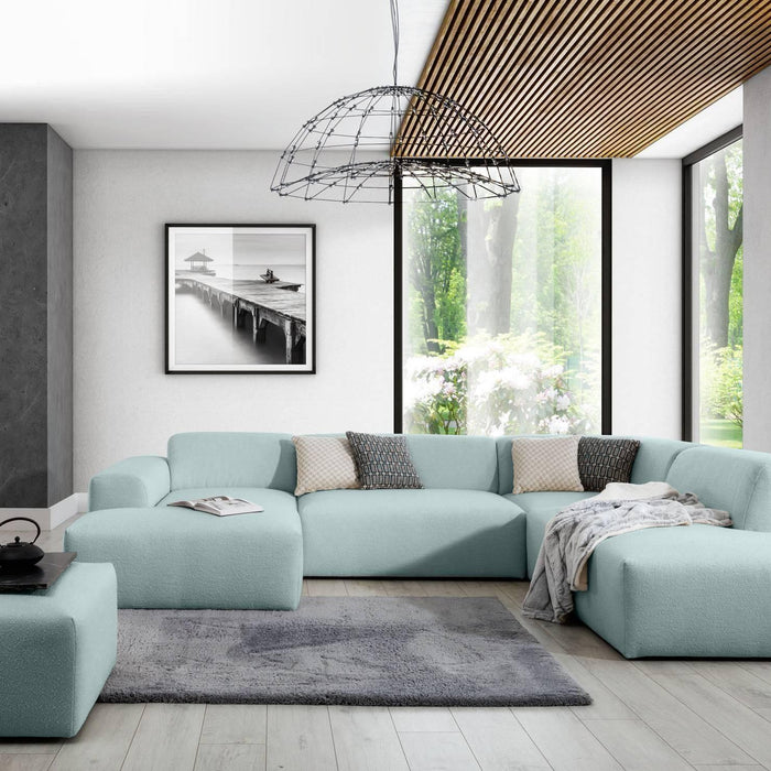 NADUVI Collection Nina U-bank Rechts - Ribstof - Grijsblauw