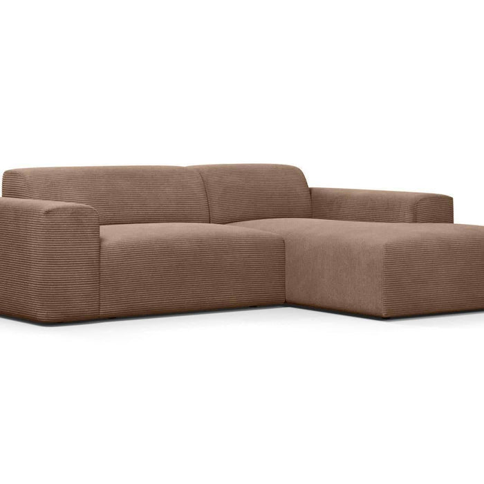 NADUVI Collection Nina Hoekbank Rechts - Ribstof - Hazelnootbruin