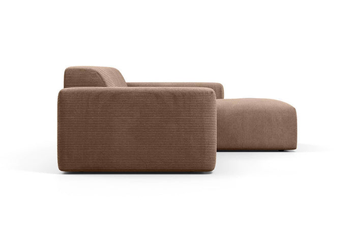 NADUVI Collection Nina Hoekbank Rechts - Ribstof - Hazelnootbruin