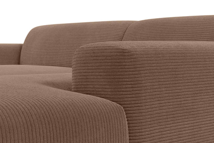 NADUVI Collection Nina Hoekbank Rechts - Ribstof - Hazelnootbruin