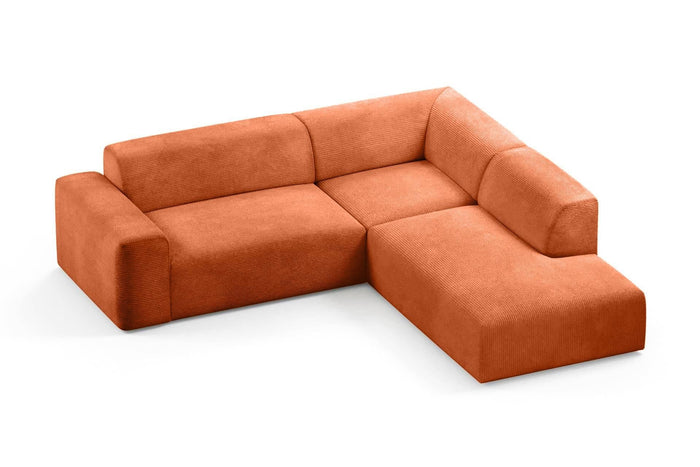 NADUVI Collection Nina Big Hoekbank Rechts - Ribstof - Terra Cotta