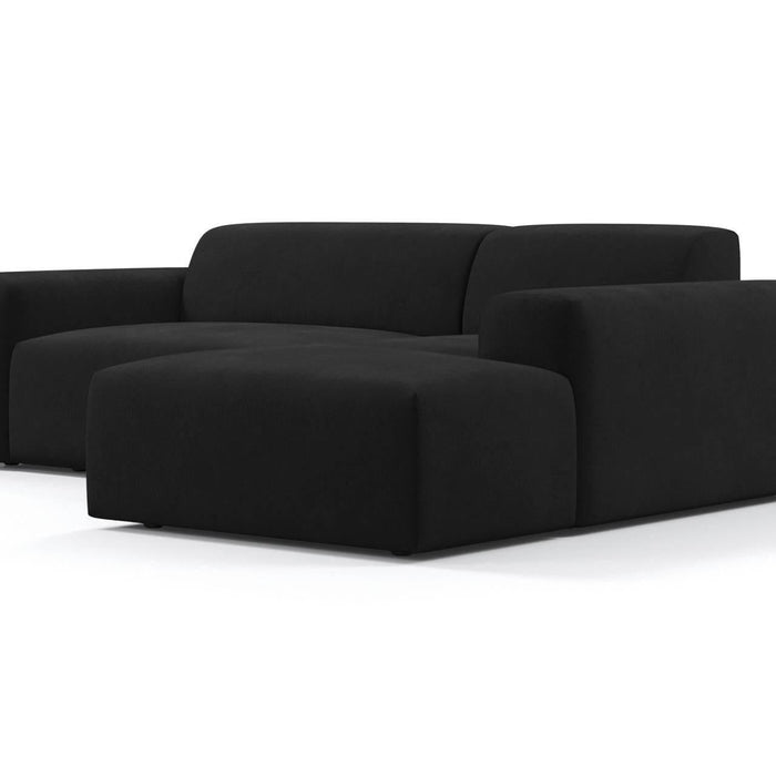 NADUVI Collection Nina Hoekbank Rechts - Velvet - Zwart