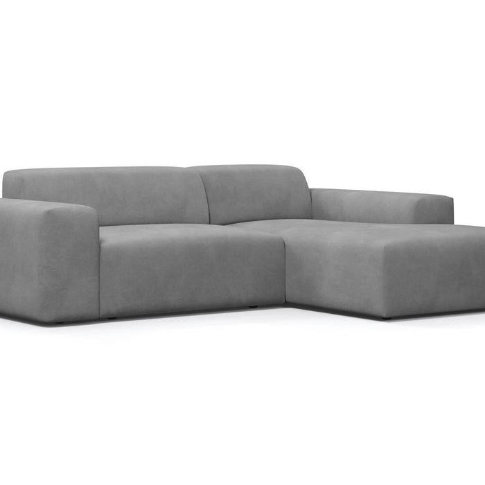 NADUVI Collection Nina Hoekbank Rechts - Velvet - Lichtgrijs