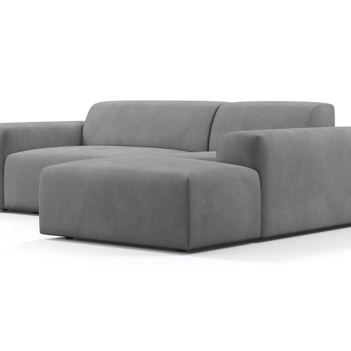 NADUVI Collection Nina Hoekbank Rechts - Velvet - Lichtgrijs