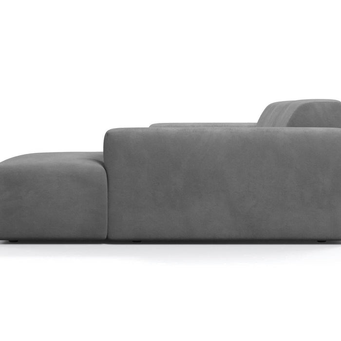 NADUVI Collection Nina Hoekbank Rechts - Velvet - Lichtgrijs