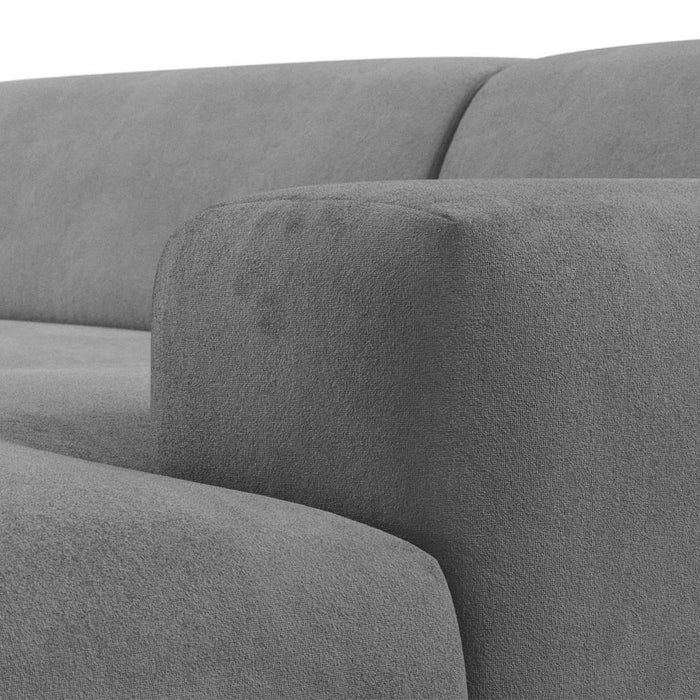 NADUVI Collection Nina Hoekbank Rechts - Velvet - Lichtgrijs