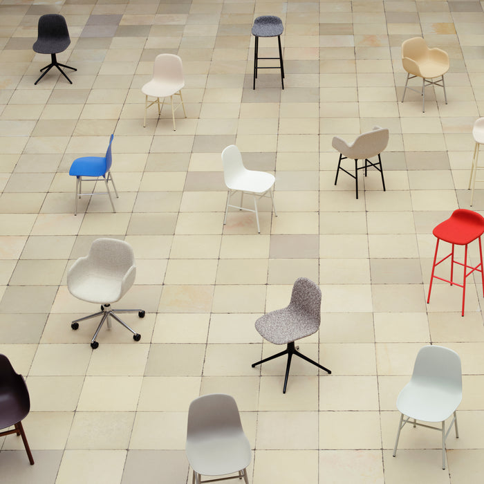 Normann Copenhagen Form Barkruk Low 75 cm - Staal - Crème