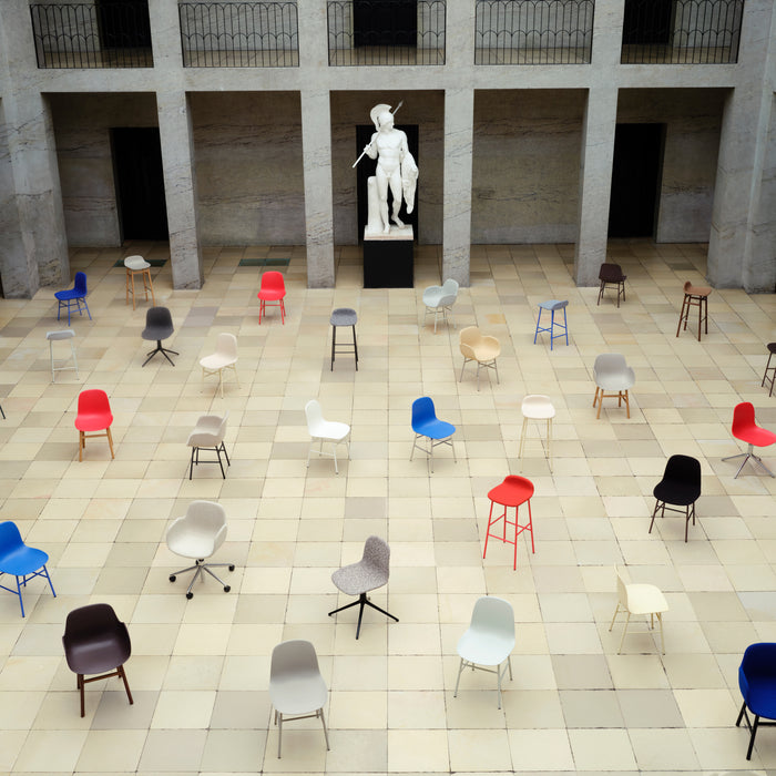 Normann Copenhagen Form Barkruk Low 75 cm - Staal - Crème